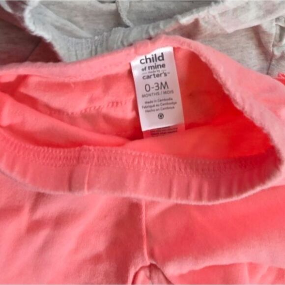 Carter's Baby Girl Ruffle Leggings Old Navy 4pc Set Pink Gray Black Maroon Cute - Picture 3 of 4